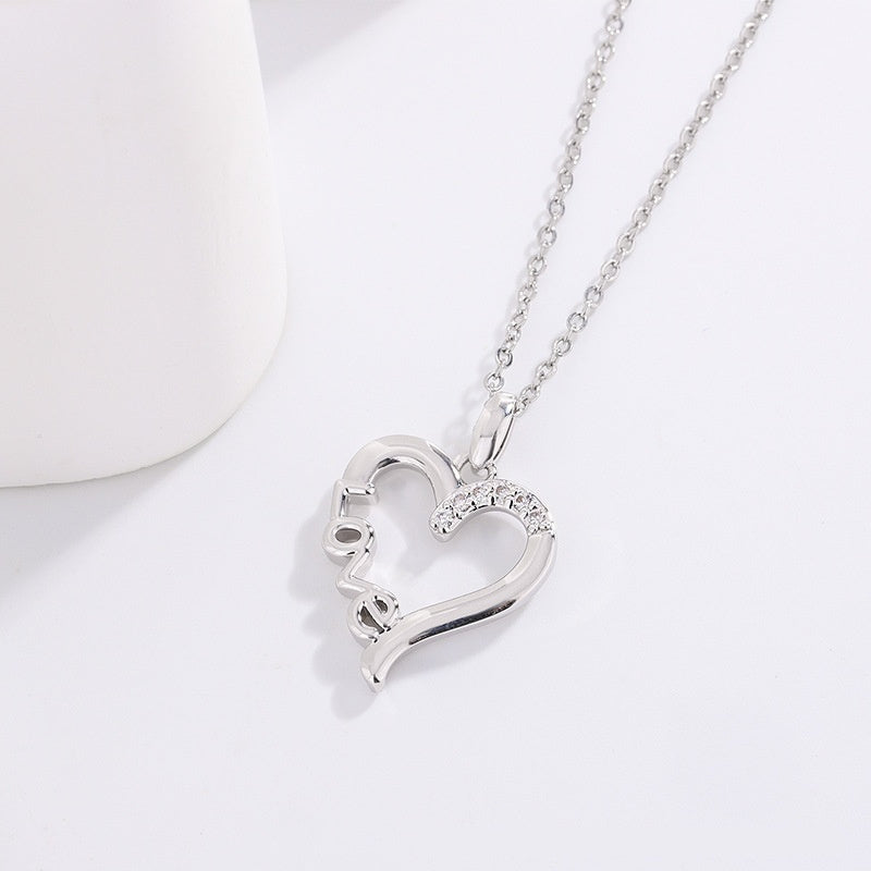 Creative Heart Design LOVE Titanium Steel Necklace