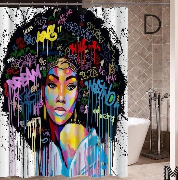 Art Design Graffiti Art Hip Hop African Girl with Black Hair Big Earring