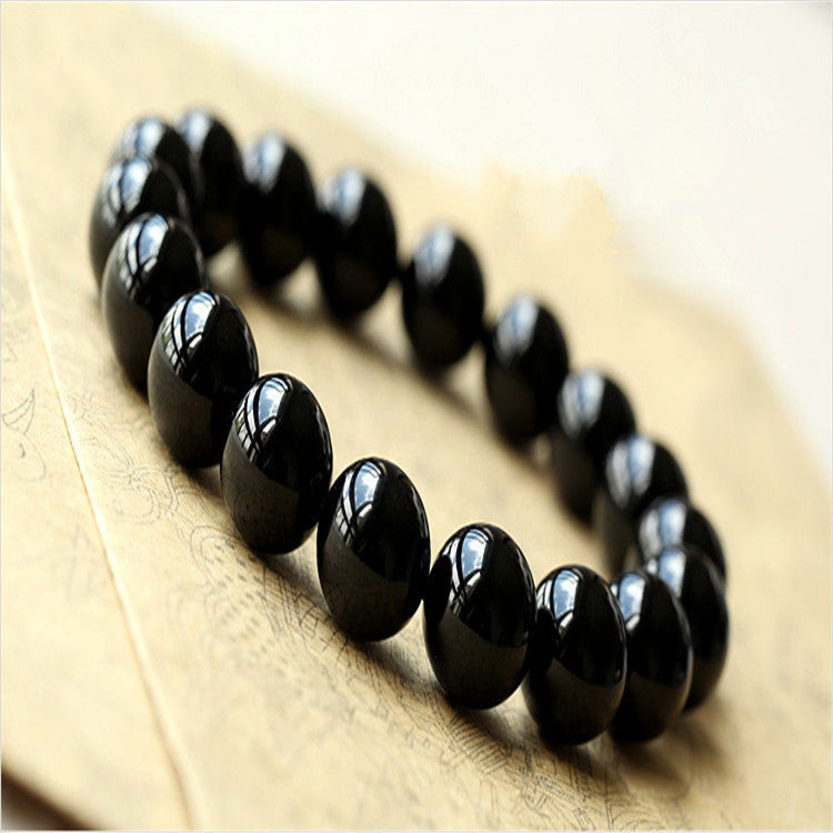 Geometric Unisex Black Black Agate Bracelet