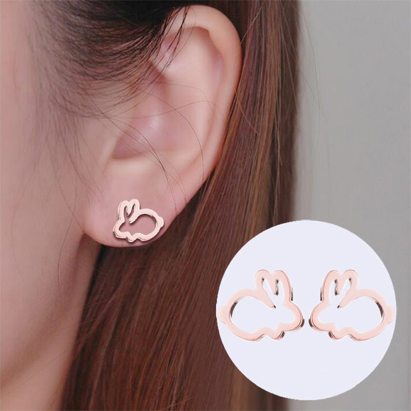 Cute hollow bunny earrings