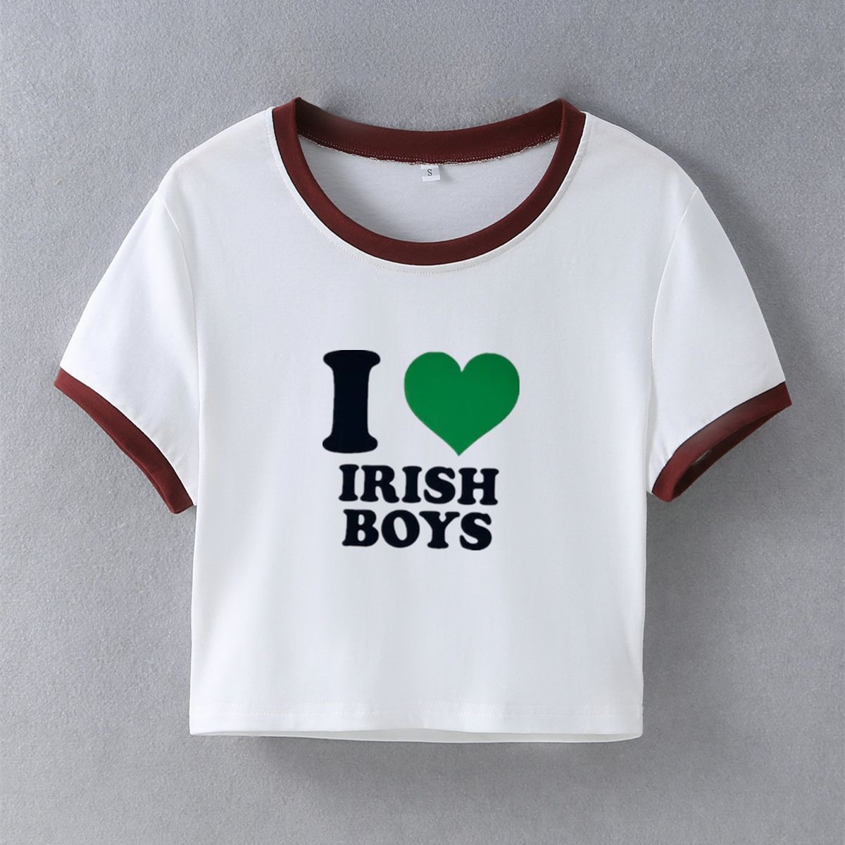 Street Style Hipster I Love IRISH BOYS Short Slim-fit Short-sleeved T-shirt