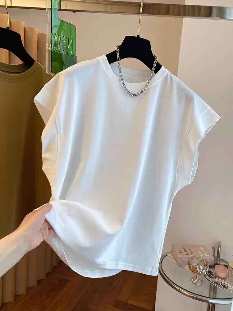 Solid Color High Quality Sleeveless Loose Casual Top