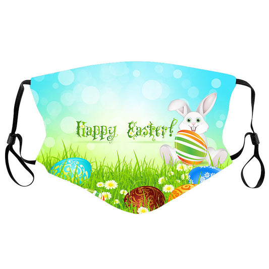 Easter Bunny Egg Print Mask Cotton Cloth