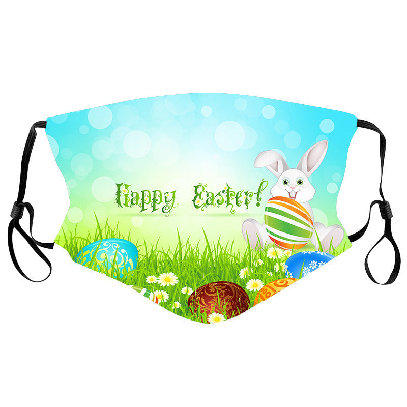 Easter Bunny Egg Print Mask Cotton Cloth