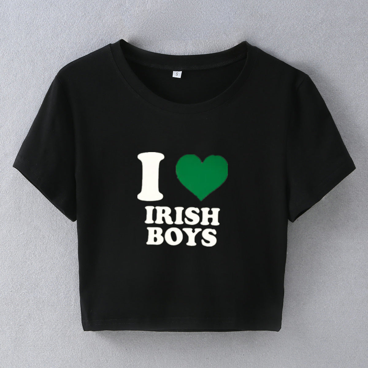 Street Style Hipster I Love IRISH BOYS Short Slim-fit Short-sleeved T-shirt