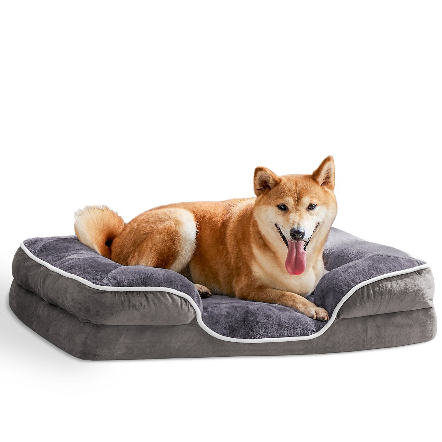 Memory Foam Pet Bed For Small Dogs & Cats With Washable Removable Cover Non-Slip Base Waterproof Liner