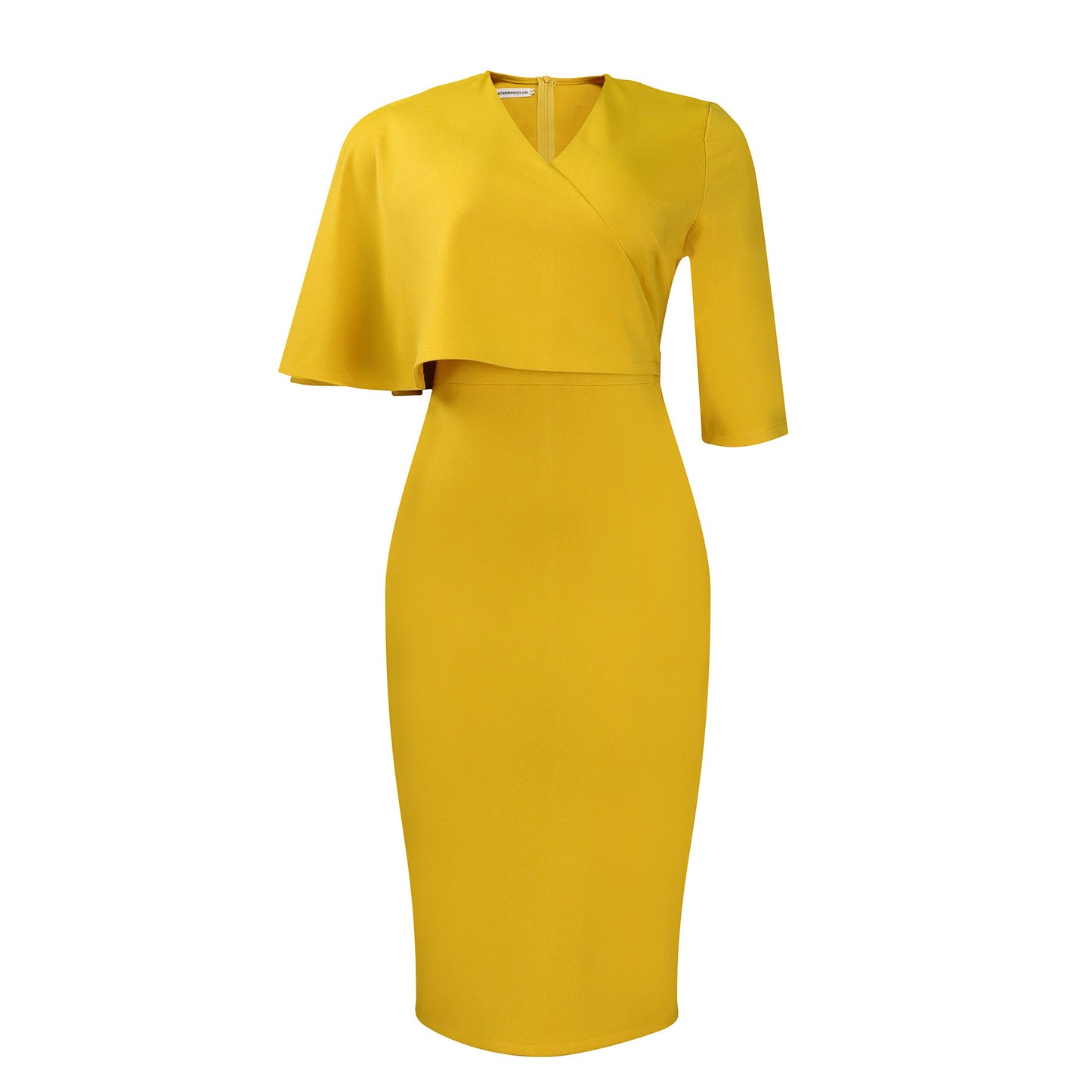 Solid Color Sheath Career Pencil Skirt Dress