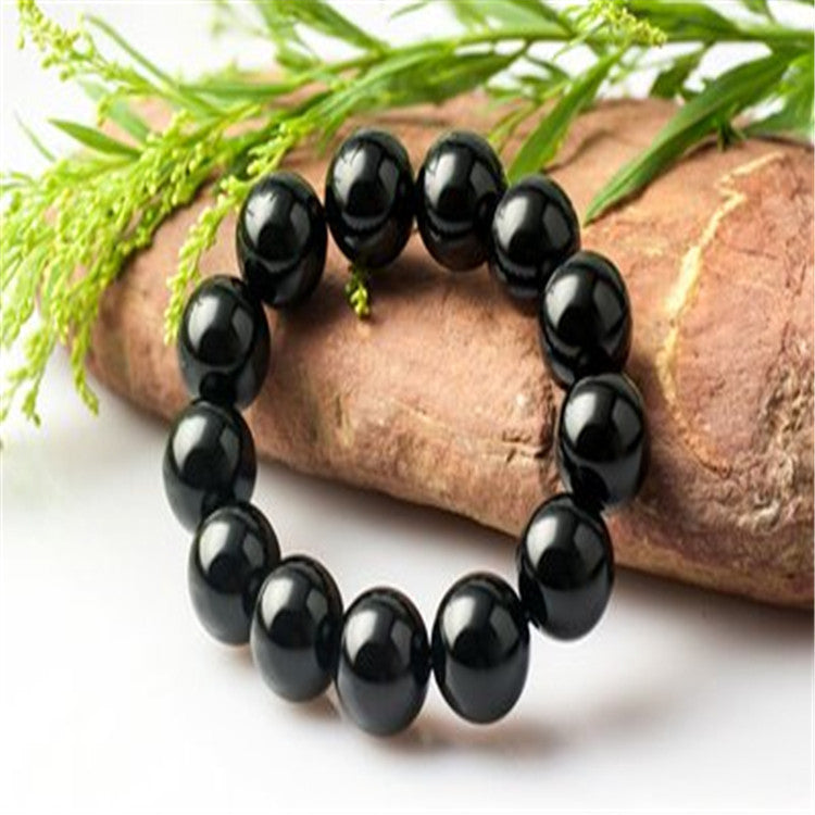 Geometric Unisex Black Black Agate Bracelet