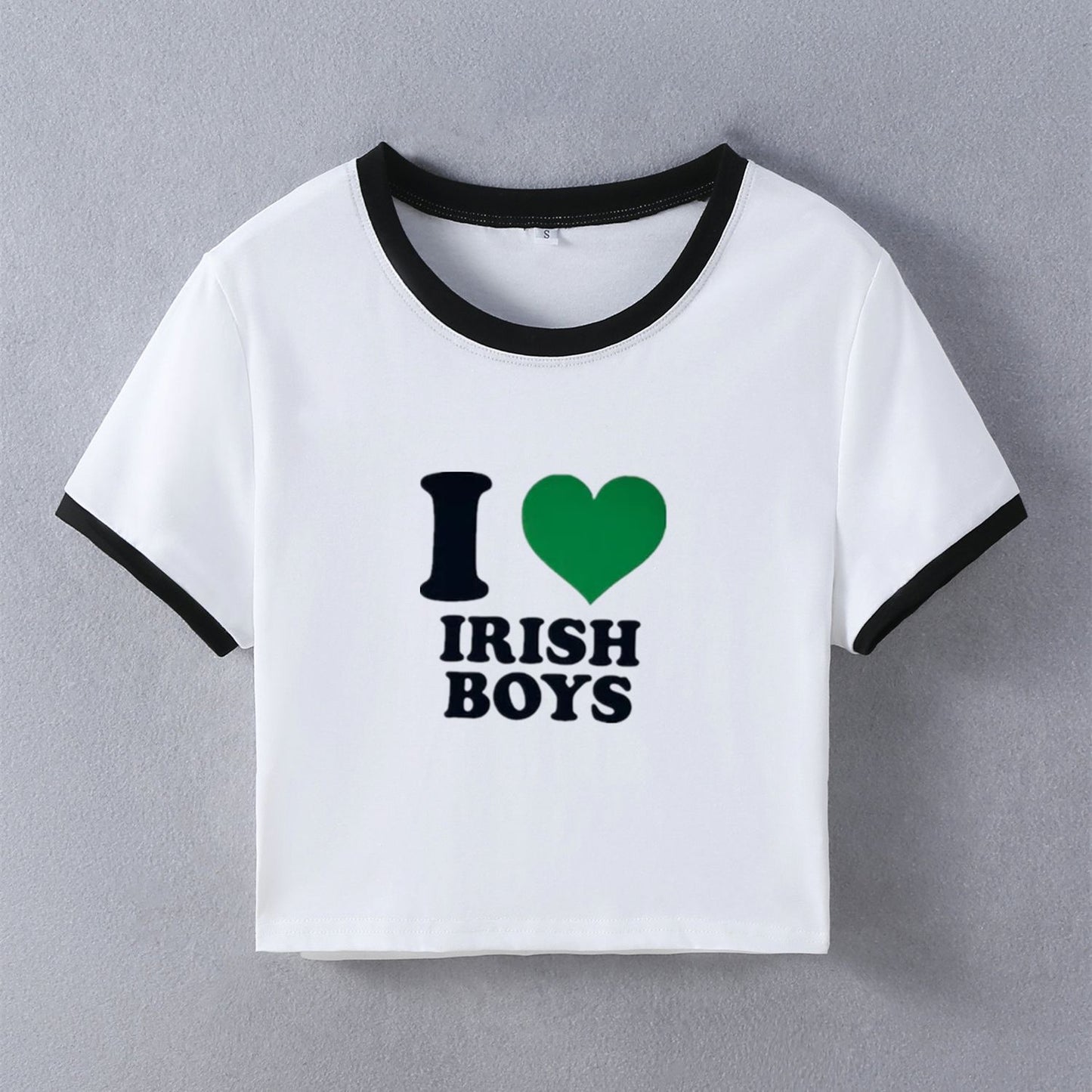 Street Style Hipster I Love IRISH BOYS Short Slim-fit Short-sleeved T-shirt