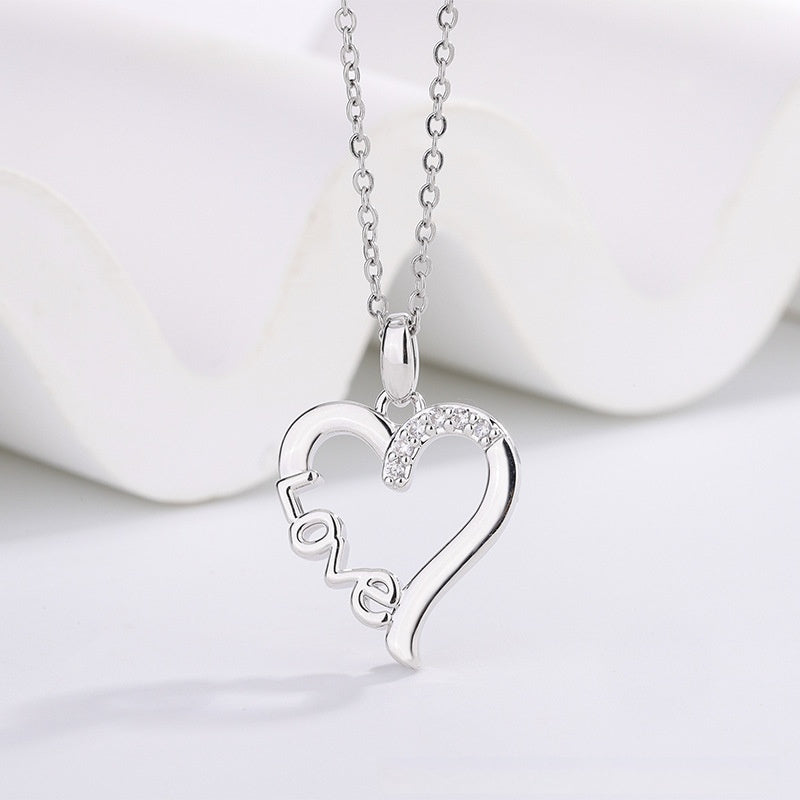 Creative Heart Design LOVE Titanium Steel Necklace