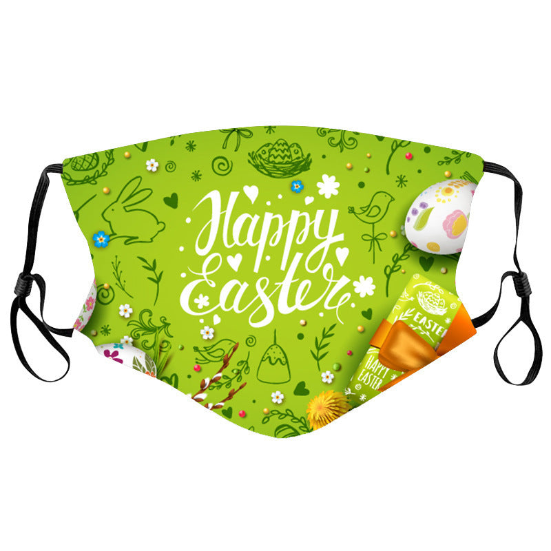 Easter Bunny Egg Print Mask Cotton Cloth